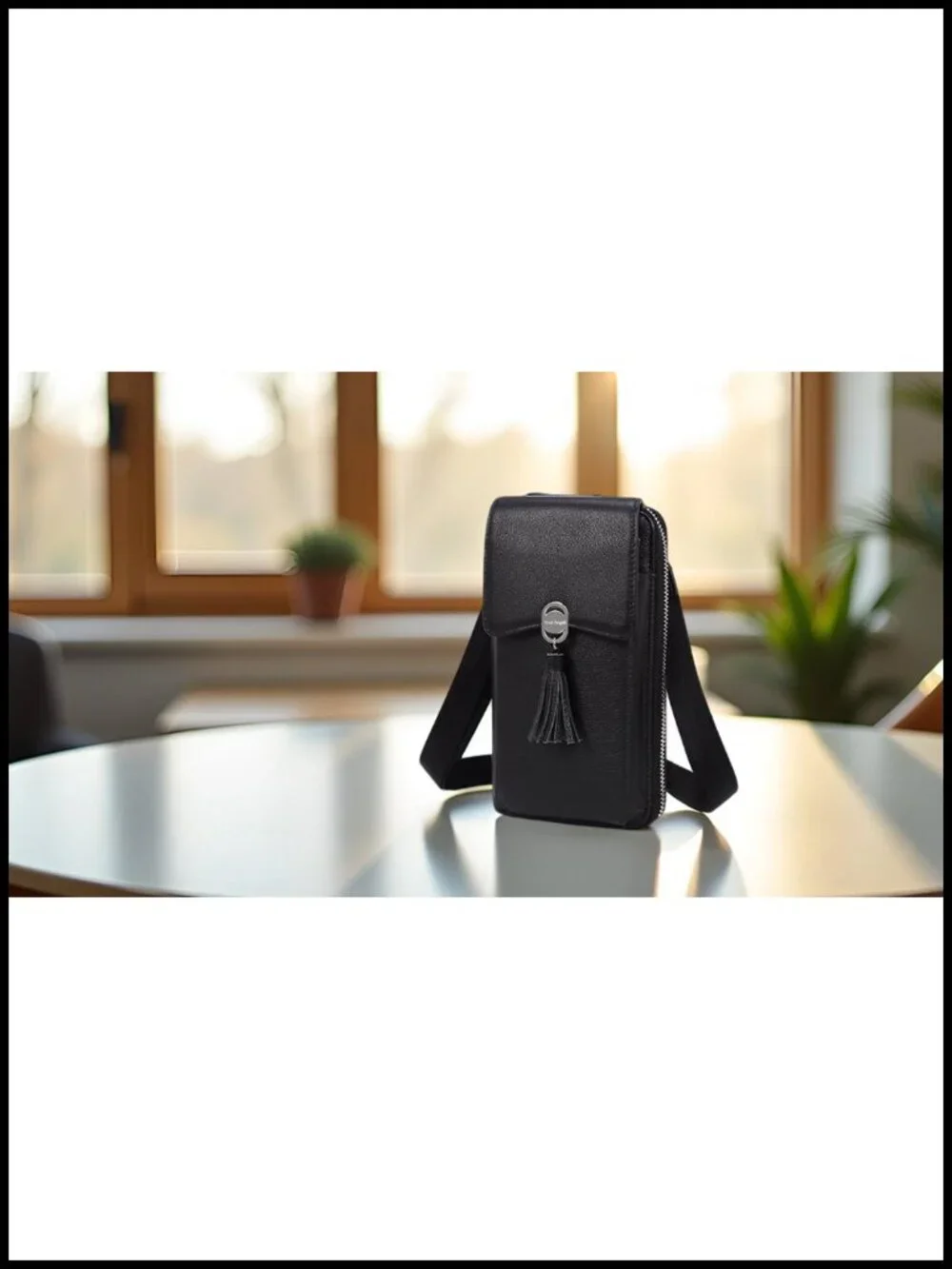 Genuine Leather Small Crossbody Bag RFID Phone Purse Wallet Adjustable Strap